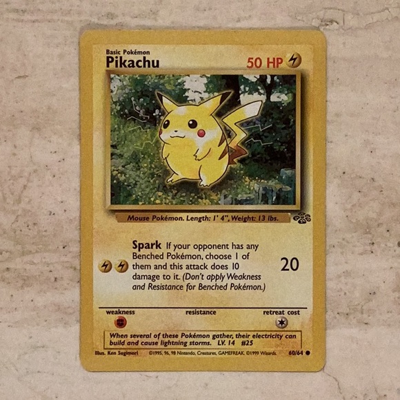 Pokemon Pikachu 1999 Pokemon Card 60/64 Jungle - Picture 2 of 7